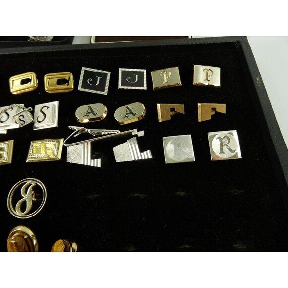 Huge Lot of Cufflinks 30 Pairs Vintage and Designer Cuff Links w Tray - Picture 9 of 9